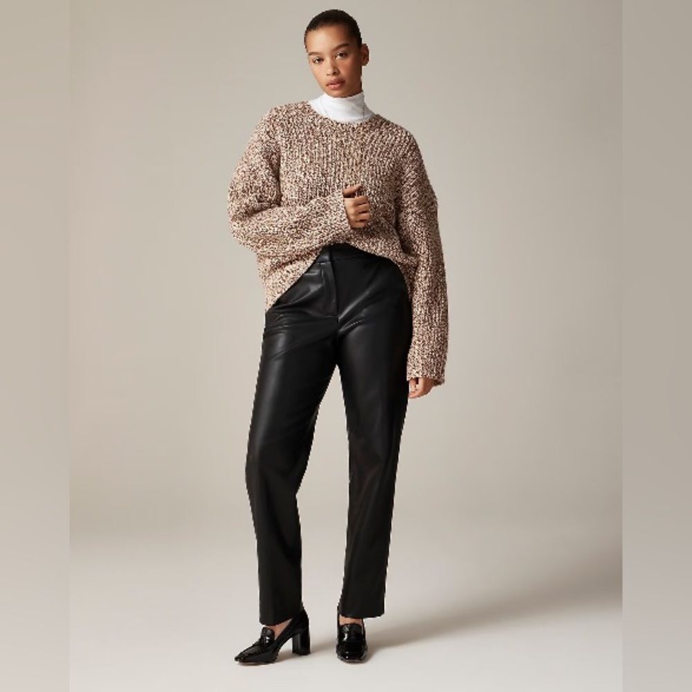 J. Crew Women’s Kate Straight-leg Pant in Faux Leather Size 24 NWT #BU141